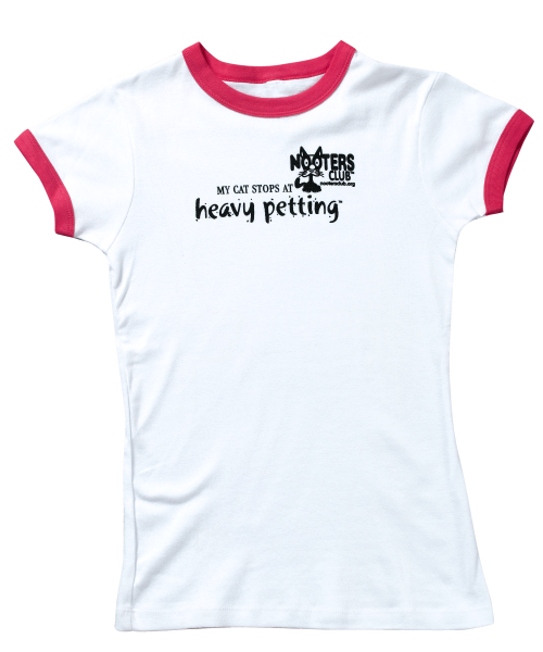 my cat stops at heavy petting fitted t-shirt red fuchsia